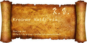 Kreiner Valéria névjegykártya